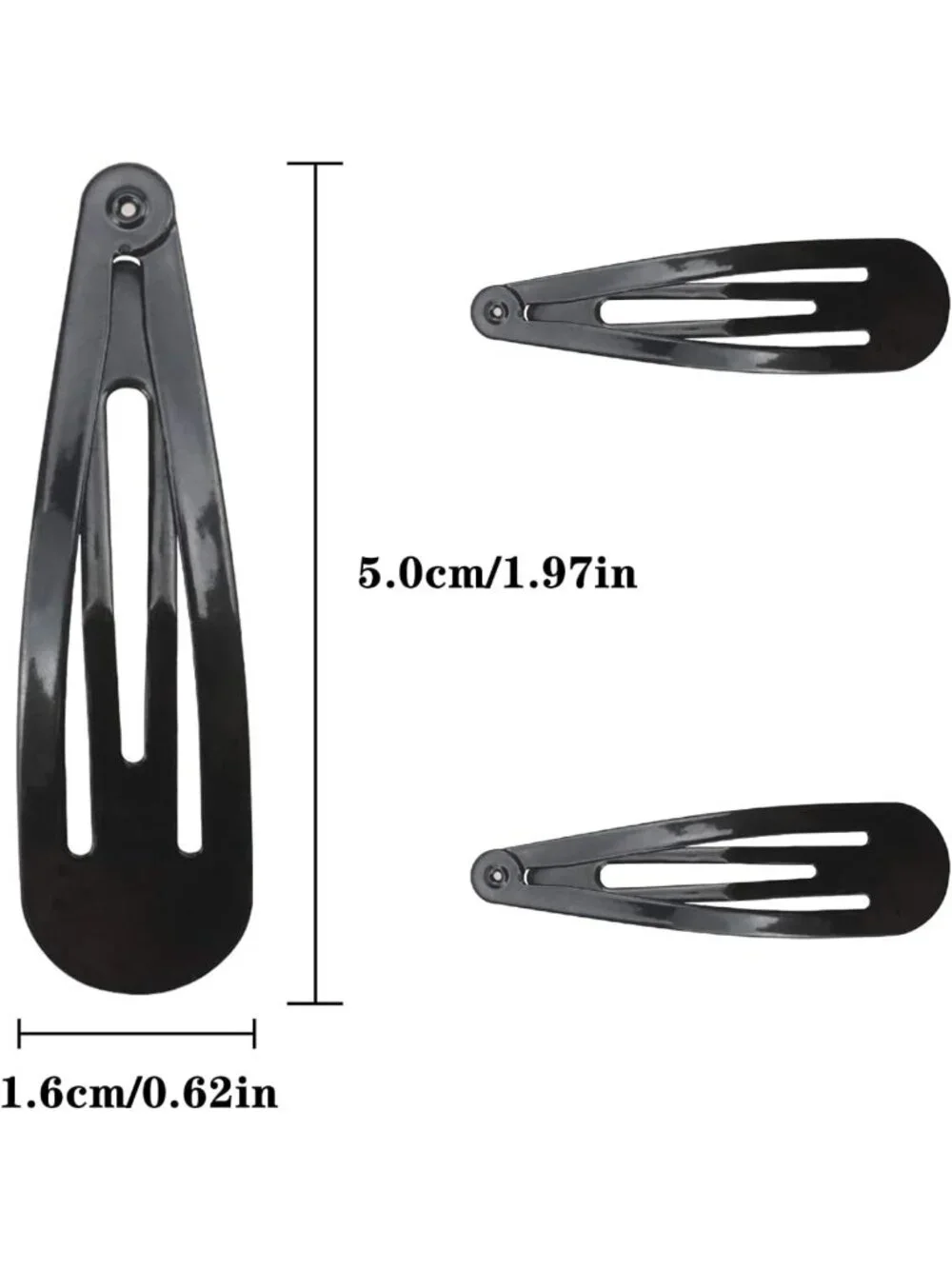 40 Non-Slip Black Metal Snap Hair Clips for Girls, Women, Kids & Toddlers